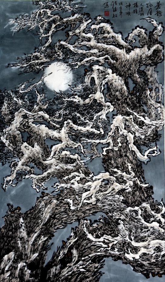 苍龙抱月80x150cm