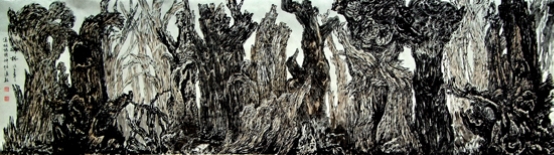 碑林(局部)3600x100cm